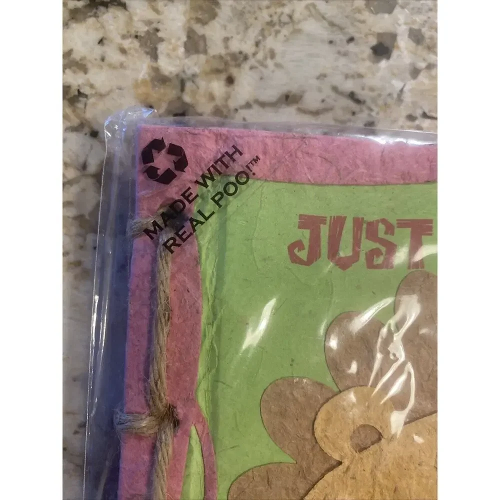PooPooPaper Pink Twine‎ Journal Lion Face Elephant Poo Odorless NEW 7x7